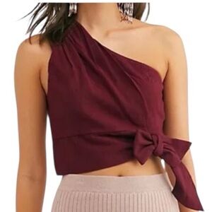 FREE PEOPLE ONE SHOULDER CARMEN CROP TOP